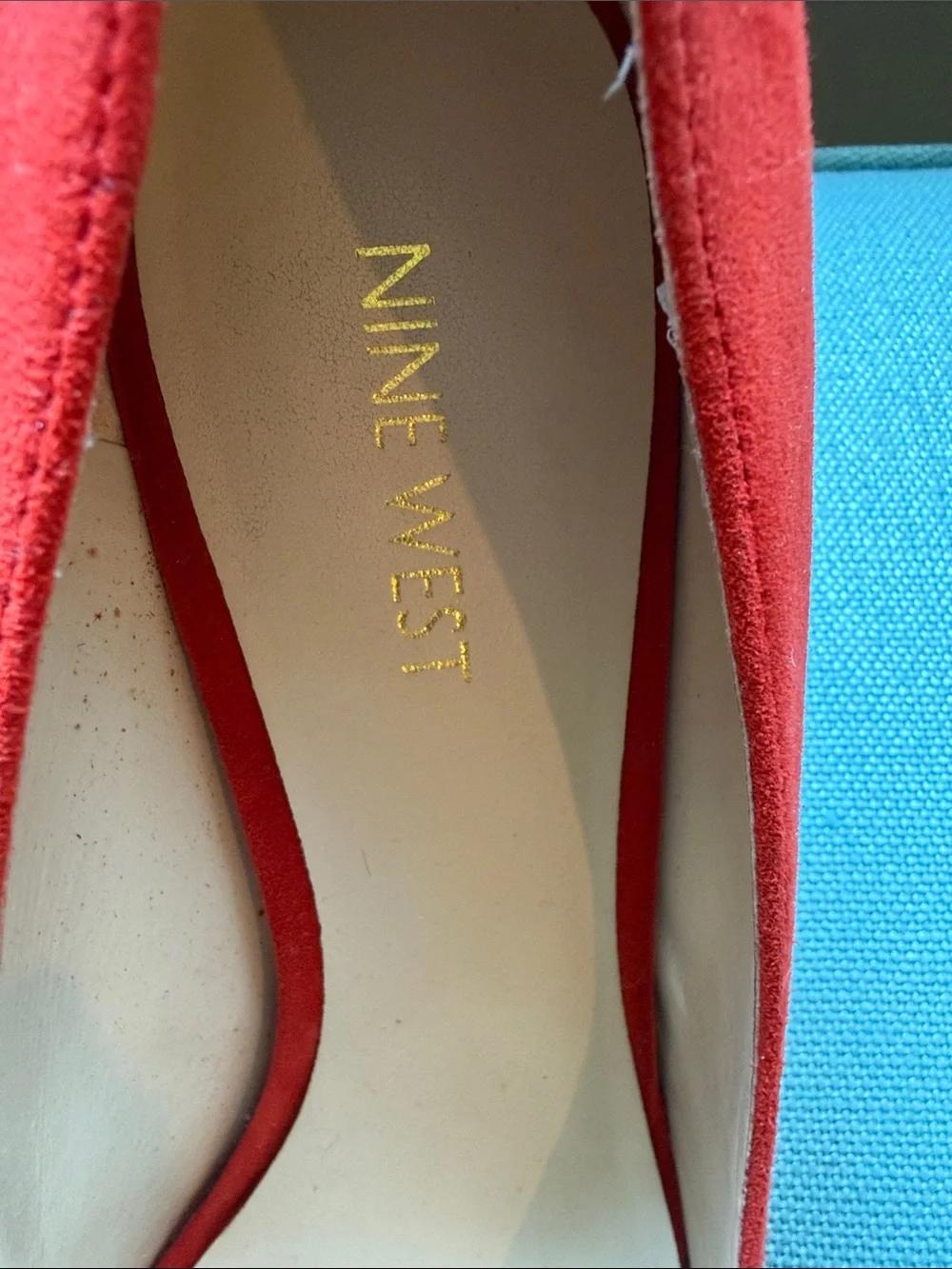 Nine West Red Suede Pointed Pumps